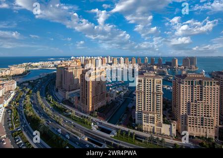 Luftaufnahme von Peral Qatar Porto Arabia Doha Stockfoto