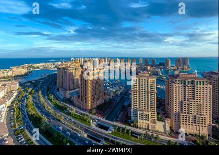 Luftaufnahme von Peral Qatar Porto Arabia Doha Stockfoto