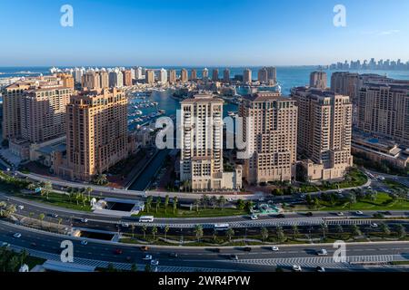Luftaufnahme von Peral Qatar Porto Arabia Doha Stockfoto