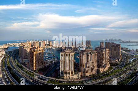 Luftaufnahme von Peral Qatar Porto Arabia Doha Stockfoto