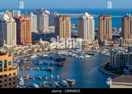 Luftaufnahme von Peral Qatar Porto Arabia Doha Stockfoto