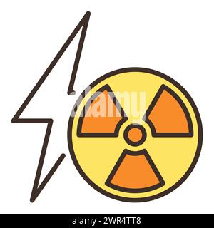 Konzept für Strahlungs- und Blitzvektorsymbole Farbiges Symbol oder Logo-Element Stock Vektor