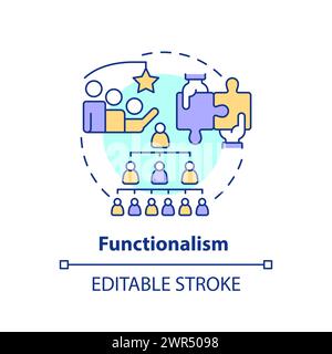 Symbol für mehrfarbiges Konzept des Funktionalismus Stock Vektor