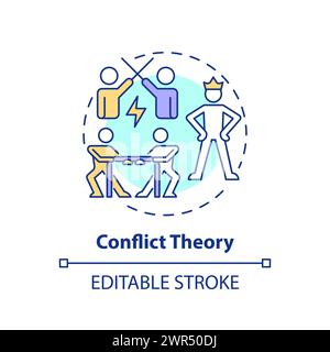 Symbol für das mehrfarbige Konzept der Konflikttheorie Stock Vektor