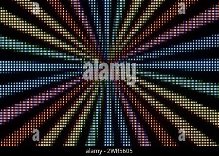 Makrofotografie eines farbenfrohen OLED-Displays. Abstrakter farbenfroher Hintergrund. Stockfoto