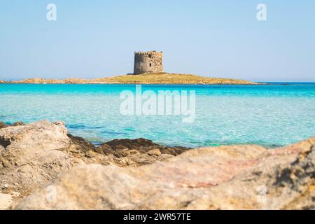 Sardinien La Pelosa wunderschöner Strand - Italien - italienisches Meer und Landschaft Stockfoto