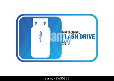 Hintergrundbild zum National Flash Drive Day mit Formen und Typografie. National Flash Drive Day, Hintergrund Stock Vektor