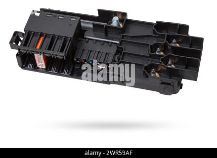 Kfz-Sicherungen Box in verschiedenen Farben und jede Farbe ist für den spezifischen Wert des Schutzes in Ampere definiert verantwortlich. Katalog der Ersatz-p Stockfoto