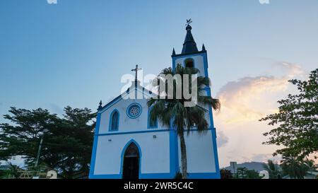 Die Stadt Santo Antonio auf der Insel Principe mit einer Kirche in Sao Tome, Afrika Stockfoto