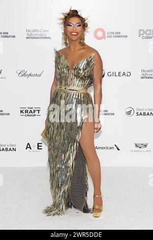 West Hollywood, USA. März 2024. Shangela nimmt am 10. März 2024 an der 32. Jährlichen Elton John AIDS Foundation Academy Awards Viewing Party im City of West Hollywood Park in West Hollywood Teil. (Foto: Corine Solberg/SipaUSA) Credit: SIPA USA/Alamy Live News Stockfoto