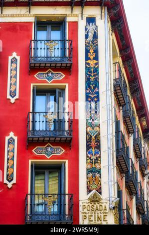 Posada del Peine, architektonisches Merkmal, Madrid, Spanien Stockfoto