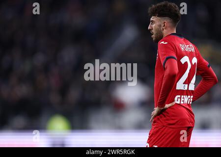 Turin, Italien. März 2024. Matteo Ruggeri von Atalanta BC sieht sich während des Fußballspiels der Serie A zwischen Juventus FC und Atalanta BC an. Das Spiel endet mit 2:2. Quelle: Marco Canoniero/Alamy Live News Stockfoto