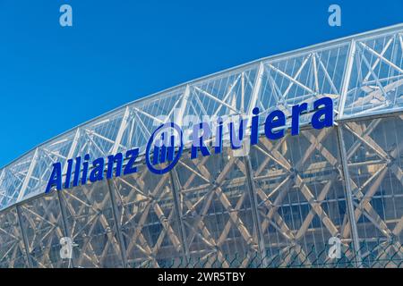 Multifunktionsarena Allianz Rivera in Nizza im Departement Var (Südostfrankreich). Nizza ist Austragungsort der Olympischen Fußballwettbewerbe 2024 Stockfoto