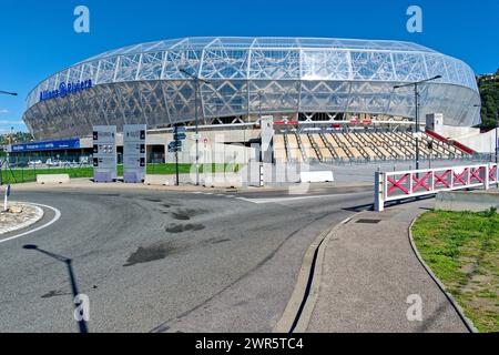 Multifunktionsarena Allianz Rivera in Nizza im Departement Var (Südostfrankreich). Nizza ist Austragungsort der Olympischen Fußballwettbewerbe 2024 Stockfoto