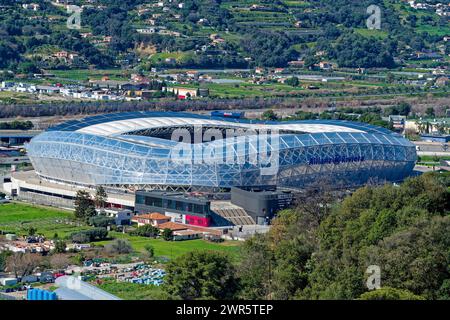 Multifunktionsarena Allianz Rivera in Nizza im Departement Var (Südostfrankreich). Nizza ist Austragungsort der Olympischen Fußballwettbewerbe 2024 Stockfoto