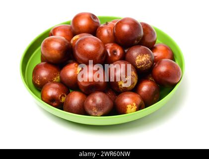 Chinesische jujubes auf weißem Hintergrund Stockfoto