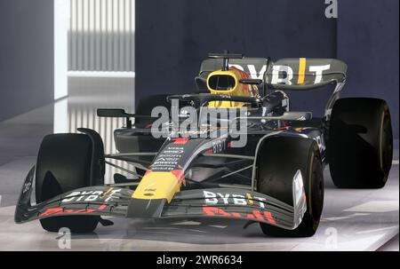 Redbull RB-20: Der RB20-Wagen, den RedBull-Fahrer in der Formel-1-Saison 2024 fahren werden. Stockfoto