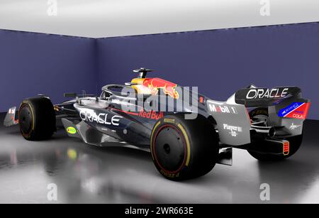 Redbull RB-20: Der RB20-Wagen, den RedBull-Fahrer in der Formel-1-Saison 2024 fahren werden. Stockfoto