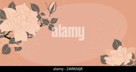 Frühjahrs-Kunstbanner mit abstrakten Magnolienblumen. Stock Vektor