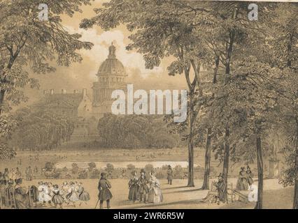 Jardin du Luxembourg, Vue du Jardin du Luxembourg (Titel zum Objekt), Druckerei: Jean Louis Tirpenne, nach Foto: Anonym, Verlag: Aubert & Cie., Paris, 1839 - in oder vor 1840, Papier, Höhe 210 mm x Breite 260 mm, Druck Stockfoto