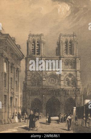 Ansicht Notre-Dame von Paris, Eglise Notre-Dame, gue Prize de la Rue Neuve Notre-Dame (Titel auf Objekt), Druckerei: Thomas Shotter Boys, nach Foto von: Anonym, Verlag: Aubert & Cie., Paris, 1839 - in oder vor 1840, Papier, Höhe 260 mm x Breite 210 mm, Druck Stockfoto