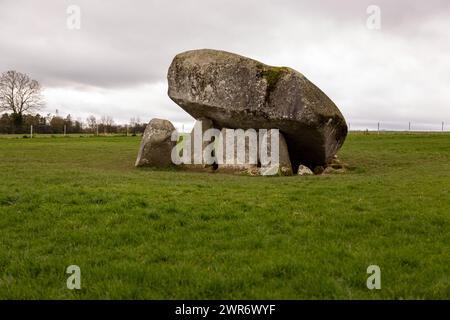 Brownshill Dolmen Portal Tomb, County Carlow, Irland Stockfoto