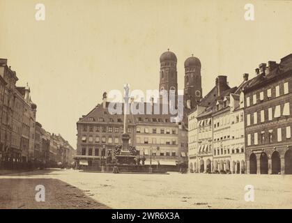 Marienplatz München, anonym, ca. 1850 - ca. 1900, Fototräger, Albumendruck, Höhe 147 mm x Breite 206 mm, Höhe 147 mm x Breite 206 mm, Foto Stockfoto