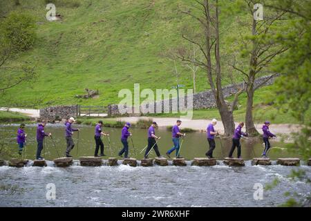 05/18 Rustick Nordic Walking Festival in Tissington, Derbyshire. Stockfoto