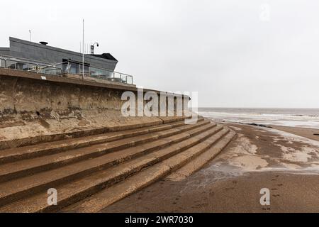 North Sea Observatory, Chapel St Leonards, Lincolnshire, UK, England, Nordsee Observatory Kapelle St. Leonards, Dorf, Küste, Küste, Observatorium Stockfoto