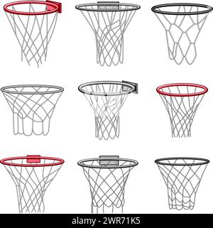 Basketballkorb Set Cartoon Vektor Illustration Stock Vektor