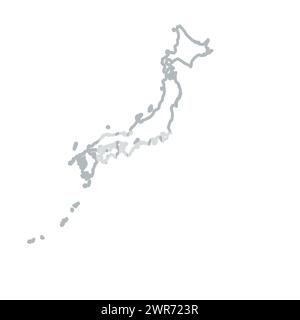 Administrative Umrisskarte von Japan mit Regionen Provinzen Stock Vektor