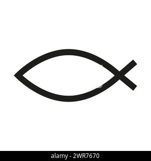 Christlicher Fisch oder Ichthys Symbol. Vektorabbildung. EPS 10. Stock Vektor