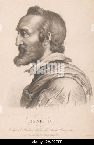 Porträt von König Heinrich IV., König von Frankreich und Navarra, Druckerei: Alexis Francois Girard, Druckerei: Charponnier, Verlag: Jean, Paris, 1814, Papier, Gravur, Höhe 495 mm x Breite 365 mm, bedruckt Stockfoto