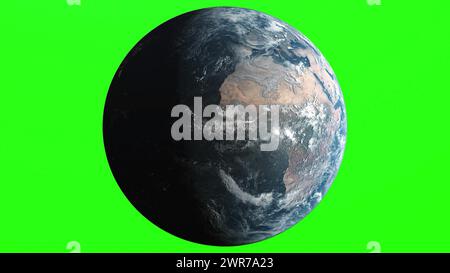 Realistische Erde. Perfekt für Ihren eigenen Hintergrund mit grünem Bildschirm. Sehr detaillierte Textur. 3D-Abbildung Stockfoto