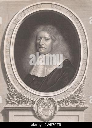 Porträt von Guillaume de Brisacier, Druckerei: Antoine Masson, nach Malerei von Nicolas Mignard, Frankreich, 1664, Papier, Kupferstich Höhe 350 mm x Breite 266 mm, bedruckt Stockfoto