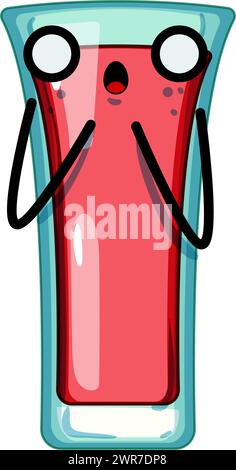 Retro Cocktail Charakter Cartoon Vektor Illustration Stock Vektor
