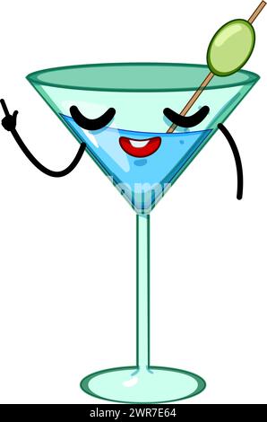 Hand Cocktail Charakter Cartoon Vektor Illustration Stock Vektor
