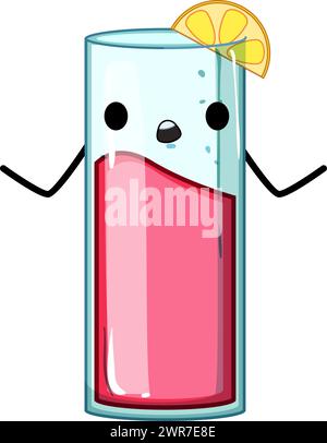 Poster Cocktail Charakter Cartoon Vektor Illustration Stock Vektor