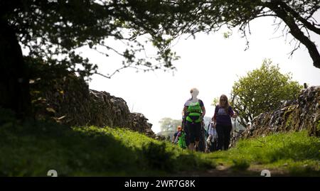 05/18 Rustick Nordic Walking Festival in Tissington, Derbyshire. Stockfoto