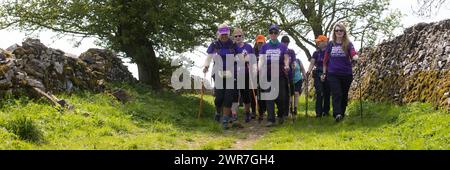 05/18 Rustick Nordic Walking Festival in Tissington, Derbyshire. Stockfoto