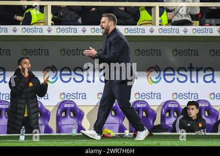 Cheftrainer Daniele de Rossi (Roma) beim ACF Fiorentina vs AS Roma, Spiel der italienischen Fußball-Serie A in Florenz, Italien, 10. März 2024 Stockfoto