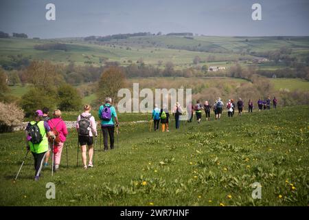 05/18 Rustick Nordic Walking Festival in Tissington, Derbyshire. Stockfoto