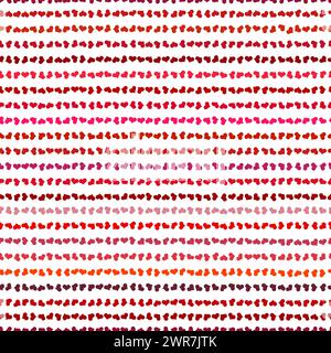 Nahtloses Muster mit roten Herzen. Wirbelnde rote Herzen auf weißem Hintergrund. Vektor-Illustration zum valentinstag. Stock Vektor