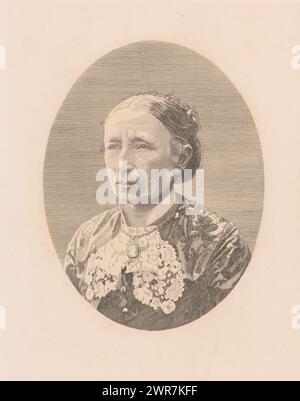 Porträt einer unbekannten Frau, vielleicht Mrs. Boulez, Druckerei: Auguste Danse, (signiert von Künstler), 1882, Papier, Ätzung, Höhe 317 mm x Breite 238 mm, bedruckt Stockfoto