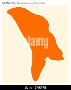 Moldawien einfache Landkarte. Geringe Details. Solide Ausführung. Die Form der Republik Moldau. Vektorabbildung. Stock Vektor