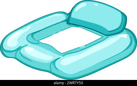 Bett aufblasbare Matratze Pool Cartoon Vektor Illustration Stock Vektor