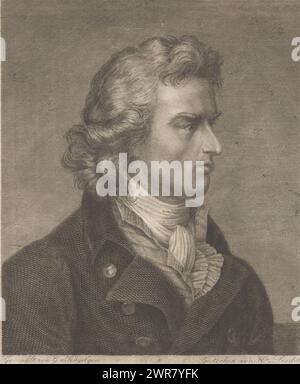 Porträt von Friedrich von Schiller, Druckerei: Heinrich Lödel, nach Entwurf von Franz Gerhard von Kügelgen, 1808 - 1861, Papier, Stich, Höhe 270 mm x Höhe 213 mm, Druck Stockfoto