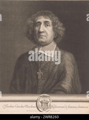 Porträt von Louis Henri de Pardaillan de Gondrin, Druckerei: Antoine Masson, nach eigenem Entwurf von: Antoine Masson, Frankreich, 1673, Papier, Gravur, Höhe 401 mm x Breite 323 mm, bedruckt Stockfoto
