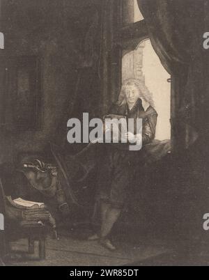 Jan Six, Druckerei: Pierre Francois Basan, nach Druck von: Rembrandt van Rijn, 1733 - 1797, Papier, Ätzen, Höhe 245 mm x Breite 196 mm, Druck Stockfoto