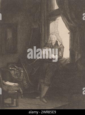 Jan Six, Druckerei: Pierre Francois Basan, nach Druck von: Rembrandt van Rijn, 1733 - 1797, Papier, Ätzen, Höhe 285 mm x Breite 206 mm, Druck Stockfoto